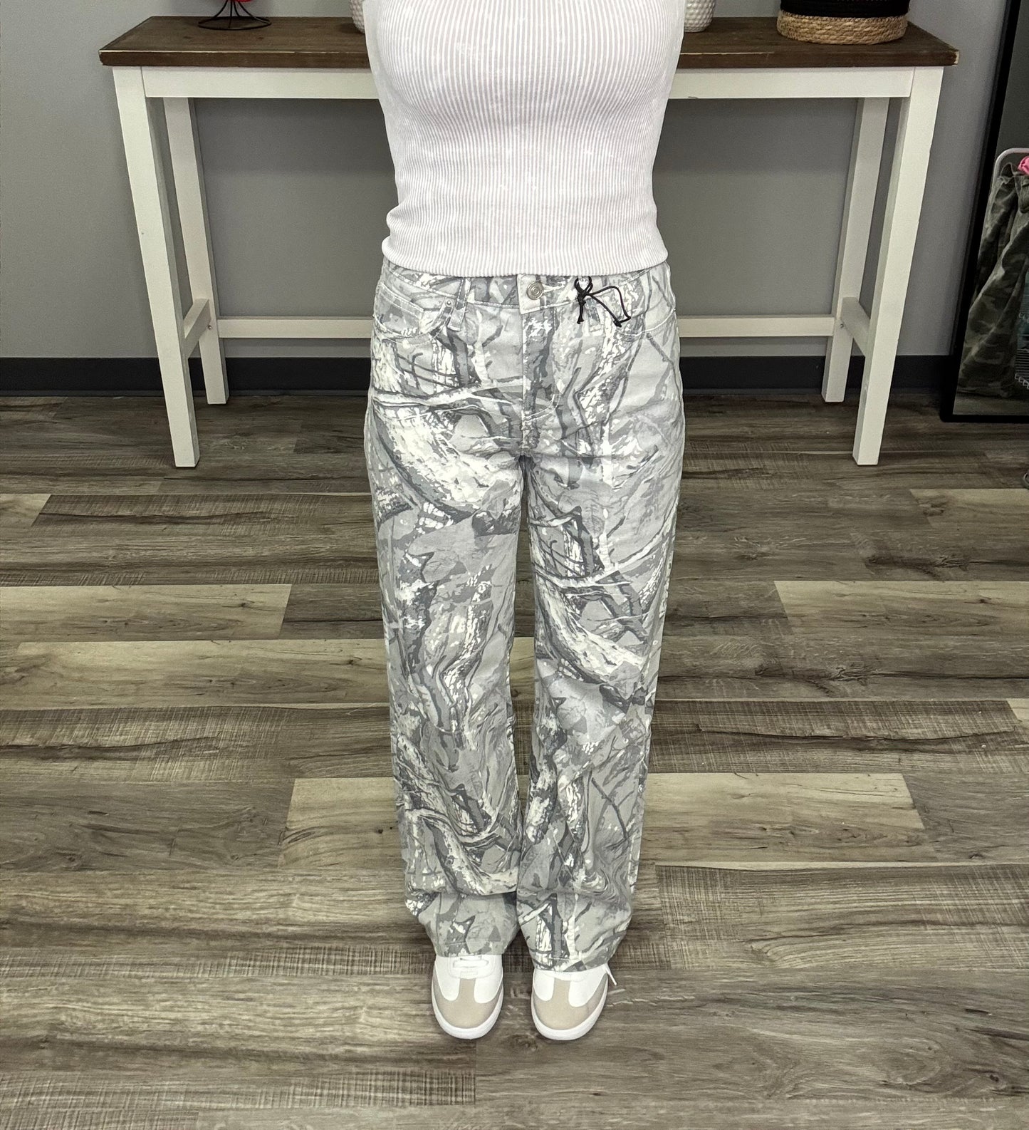 Mica High Rise Camo Wide Leg Jeans