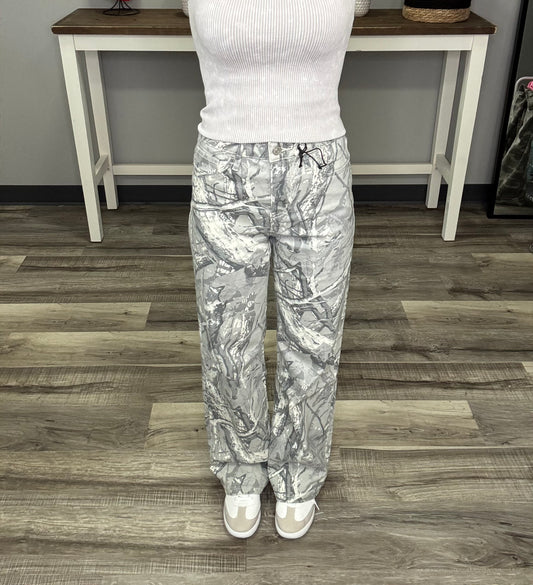 Mica High Rise Camo Wide Leg Jeans