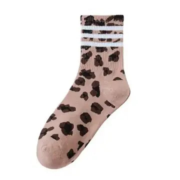 Animal Leopard Half Crew Throwback Socks