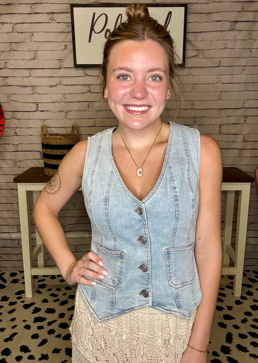 She's Gone Country Denim Vest