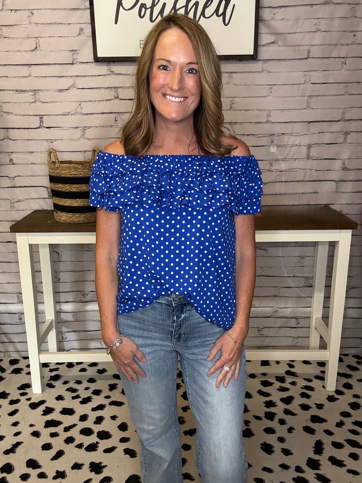 Polka Dot Ruffled Top