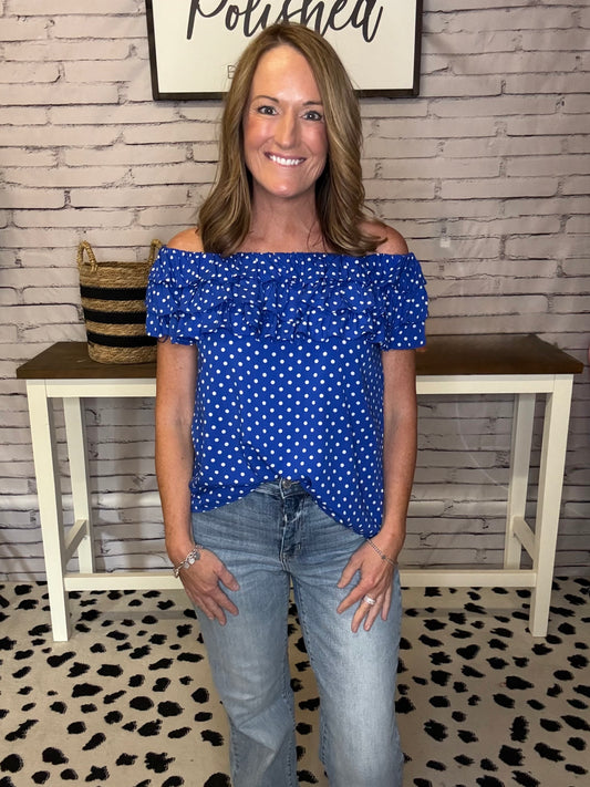 Polka Dot Ruffled Top