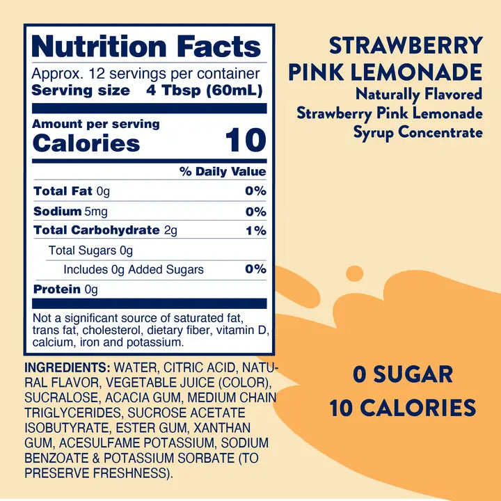 Jordan's Strawberry Pink Lemonade Skinny Syrup
