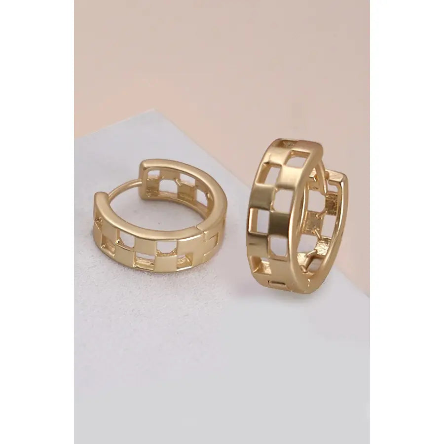 Mini Checker Hoop Earrings