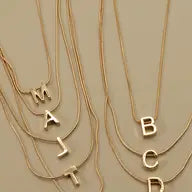 Delicate Snake Chain Initial Pendant Necklace