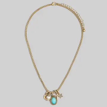 Western Turquoise & Celestial Charm Necklace