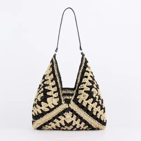 Crocket Open-Weave Boho Handbag