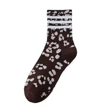 Animal Leopard Half Crew Throwback Socks