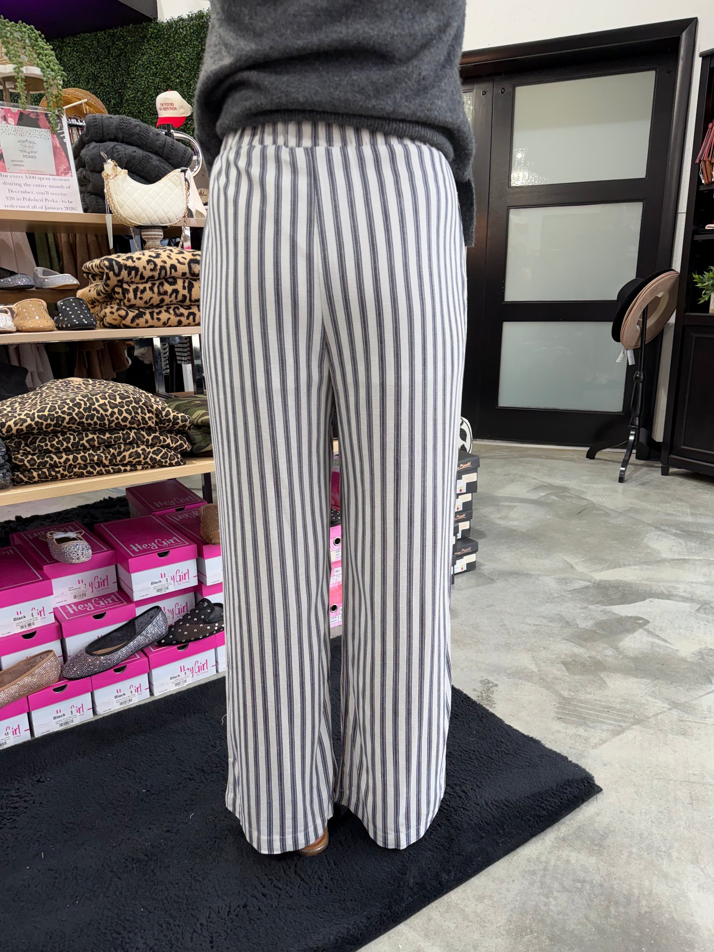 Polished Stiped Linen Pants