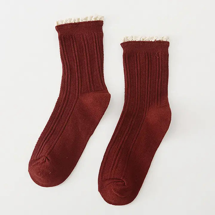 Women's Mid-Tube Ruffle Socks