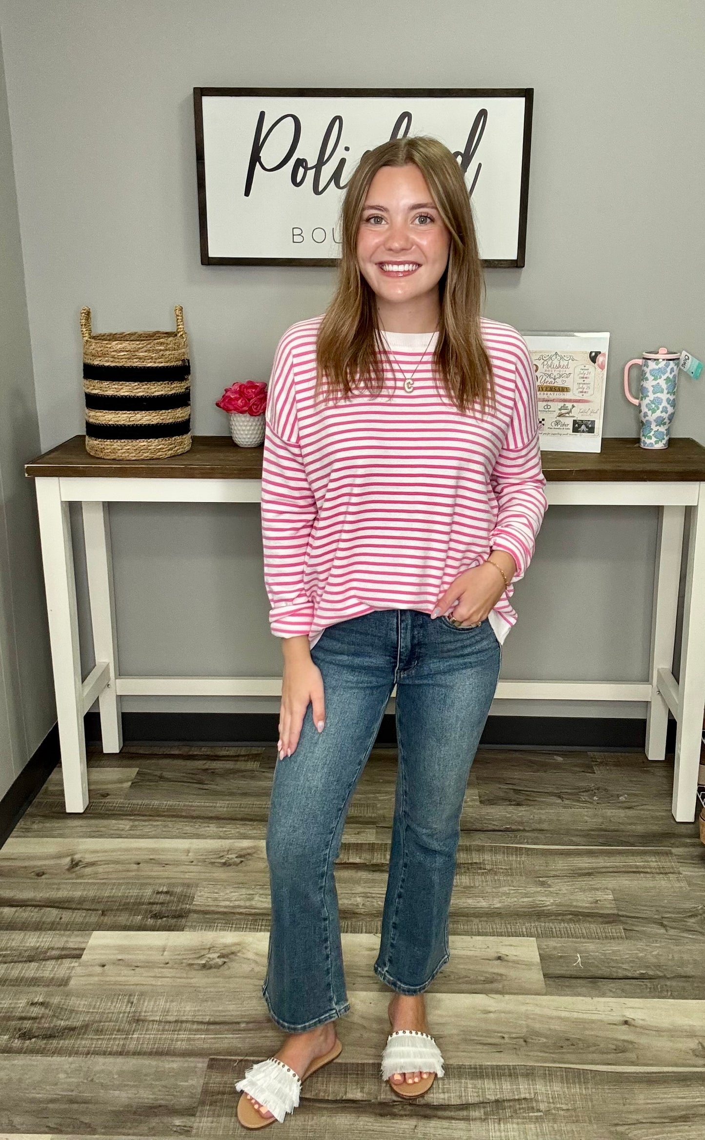 Cherry Blossom Striped Sweater