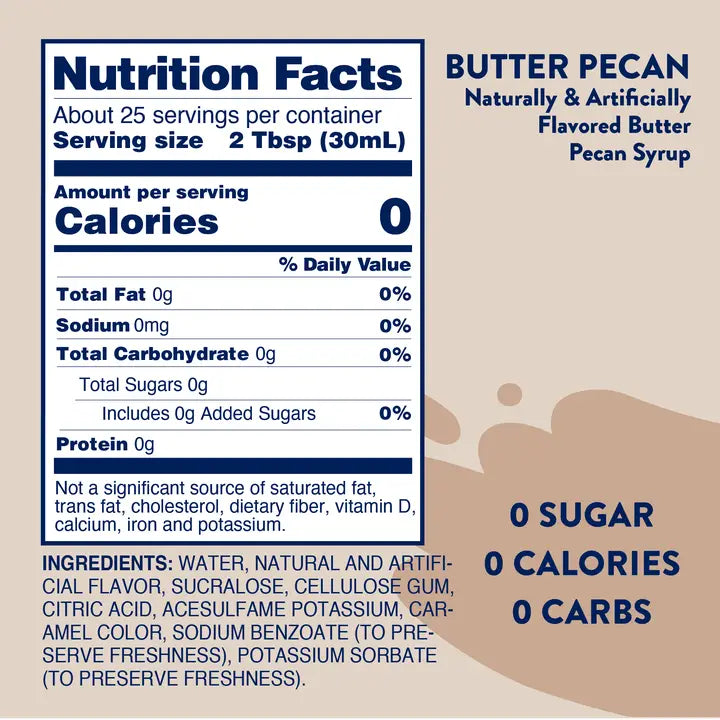 Jordan's Butter Pecan Sugar Free Skinny Syrup