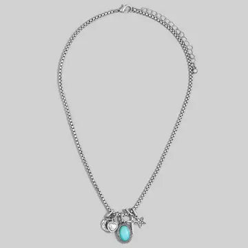 Western Turquoise & Celestial Charm Necklace