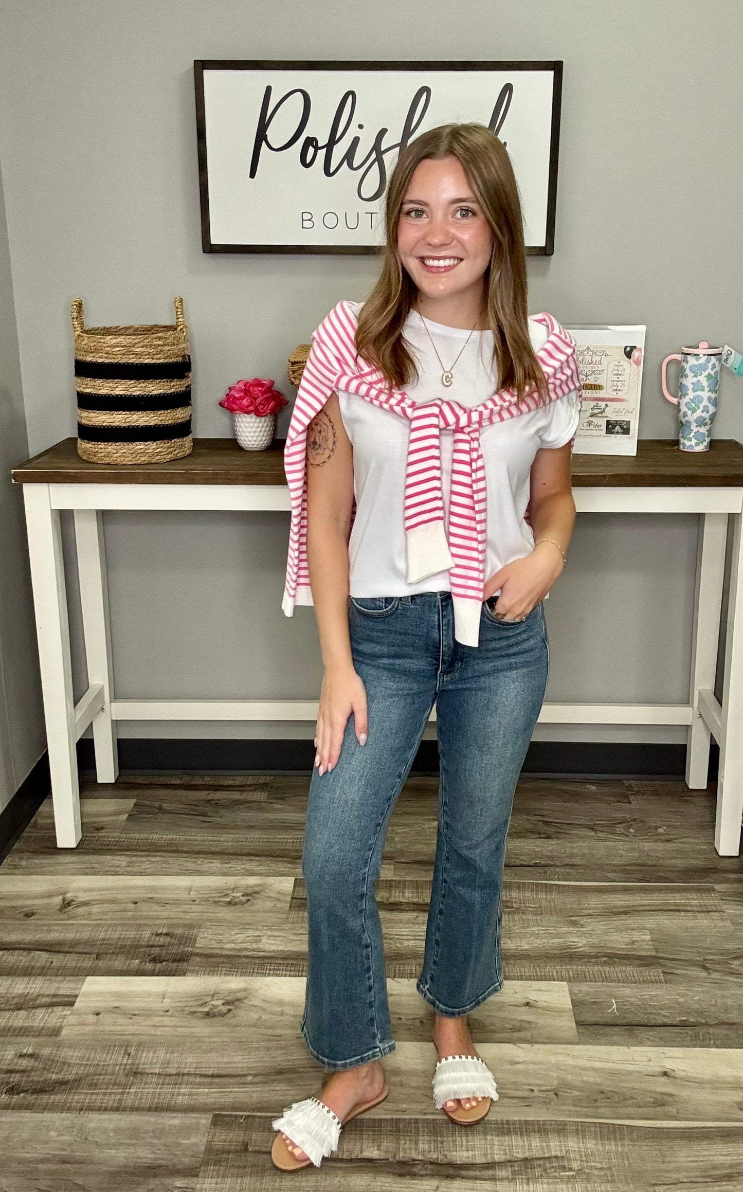 Cherry Blossom Striped Sweater