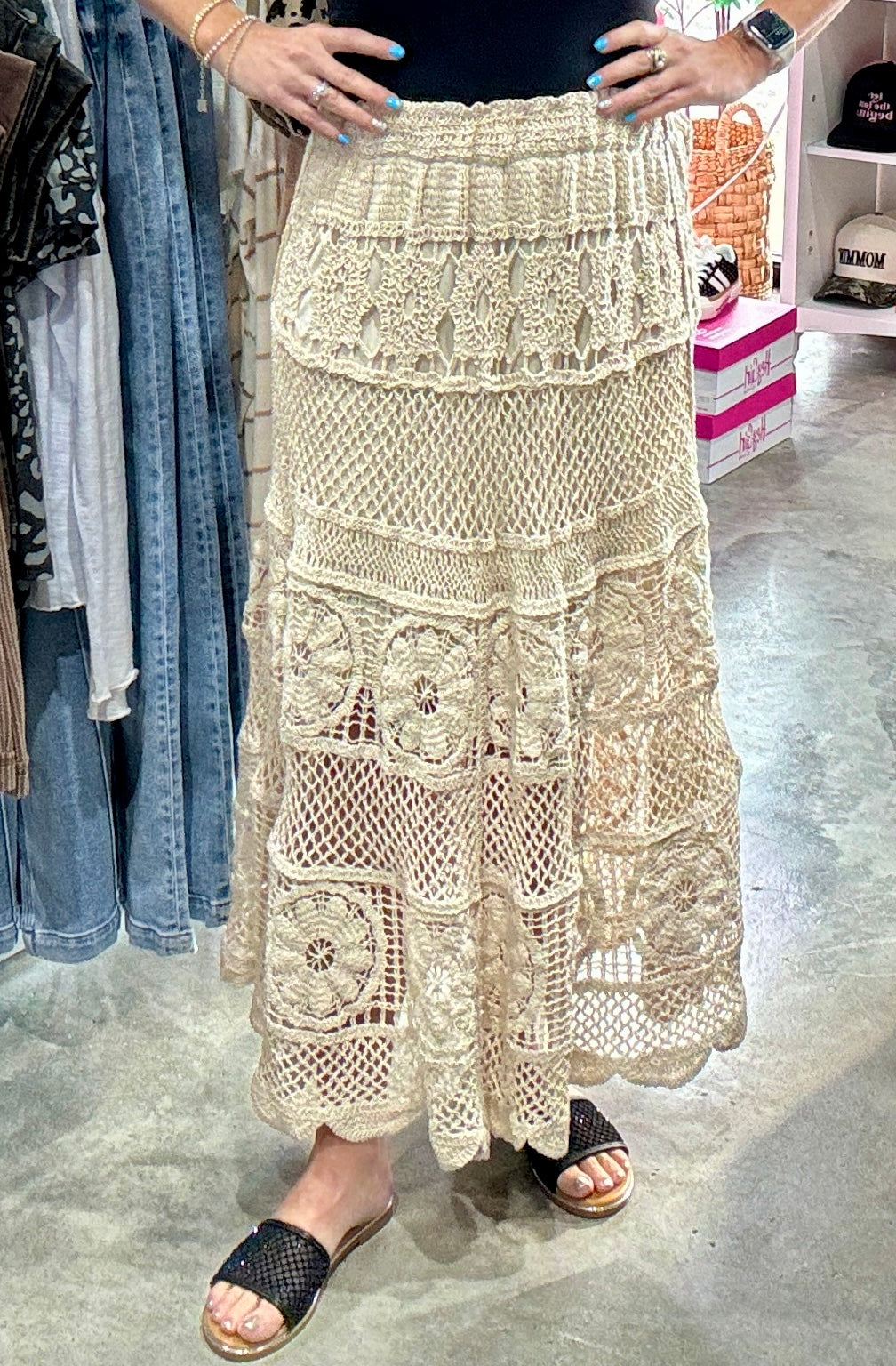 The Perfect Boho Crochet Midi Skirt