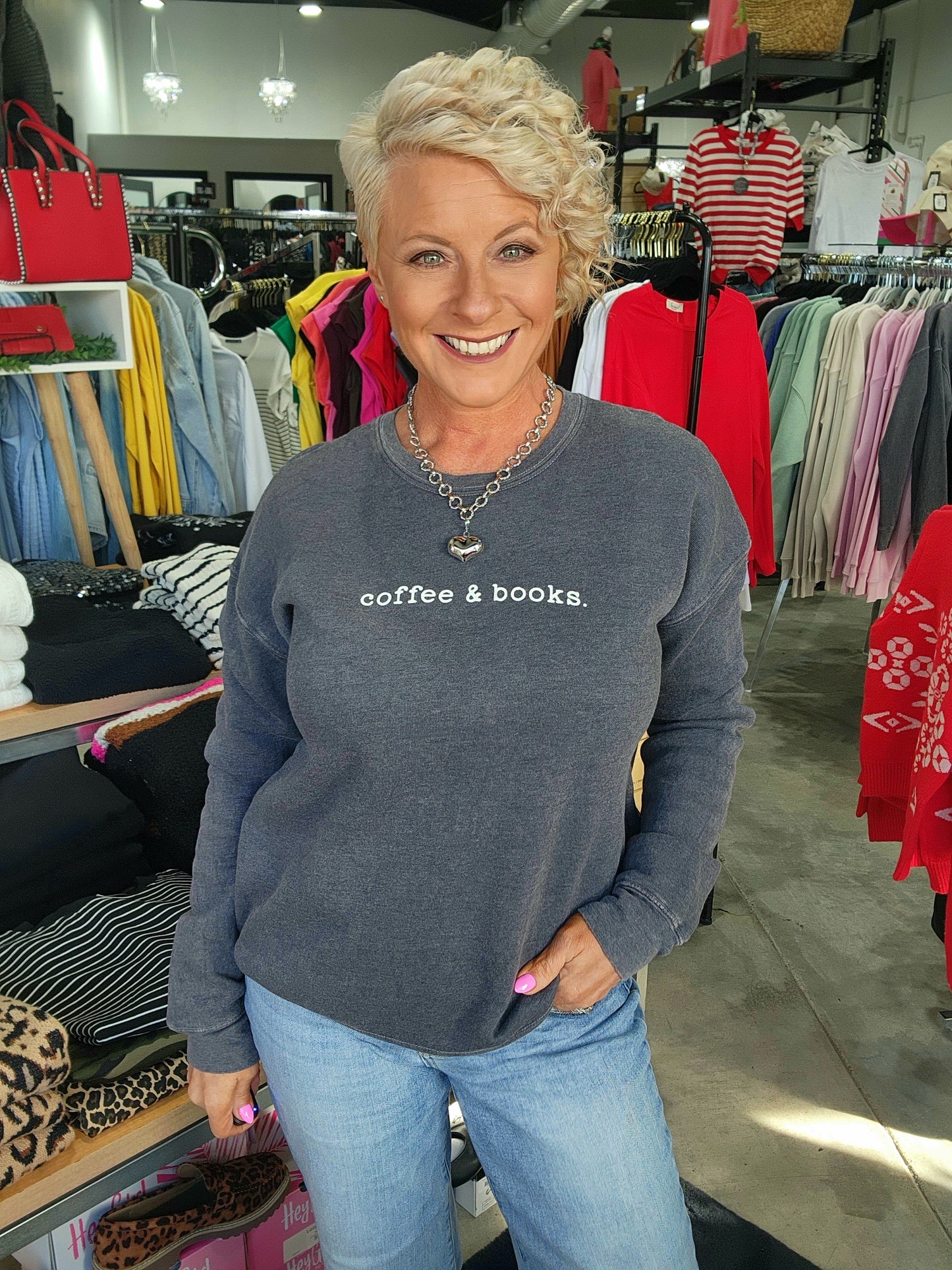 COFFEE & BOOKS Graphic Sweatshirt
