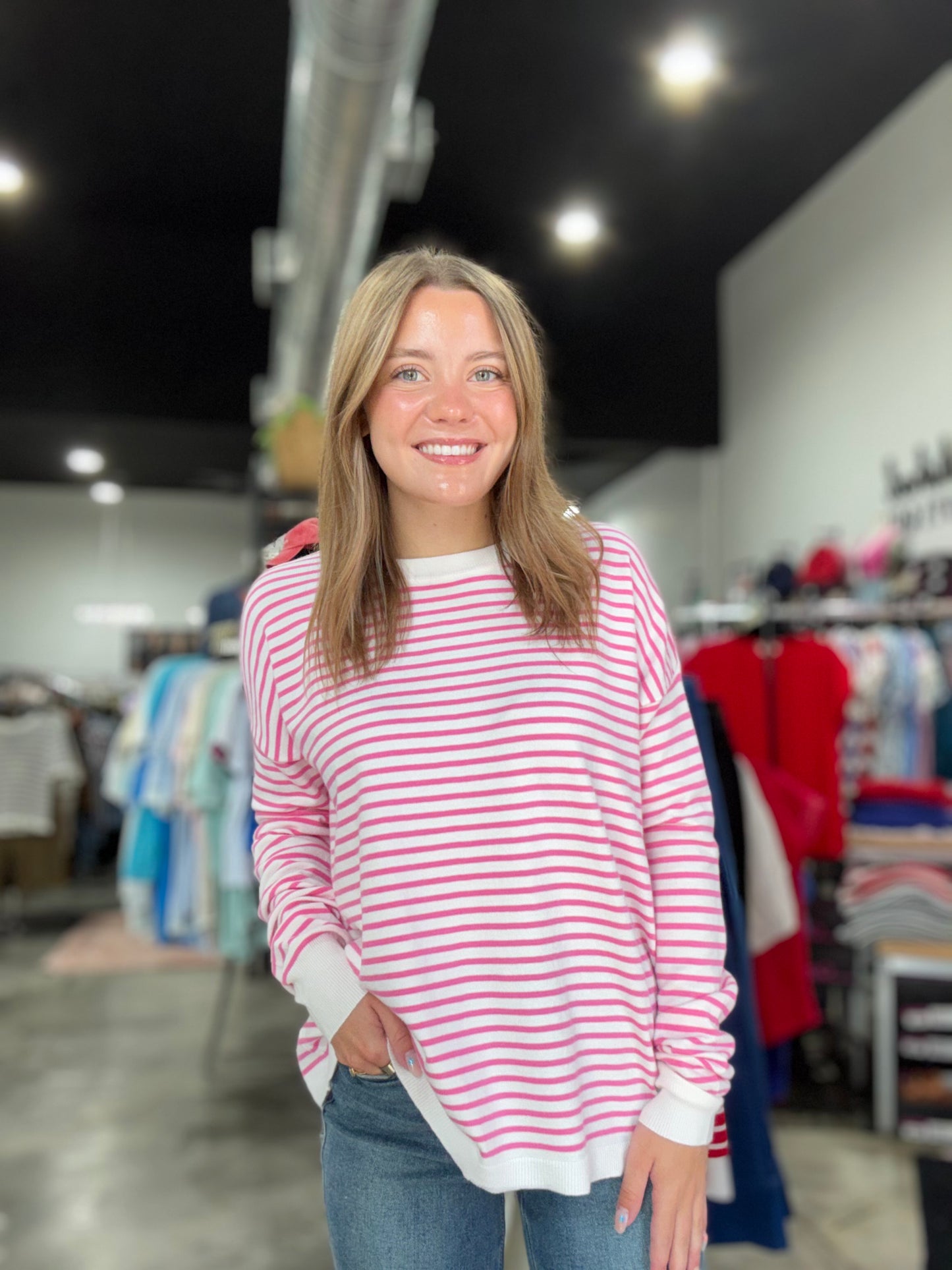 Cherry Blossom Striped Sweater