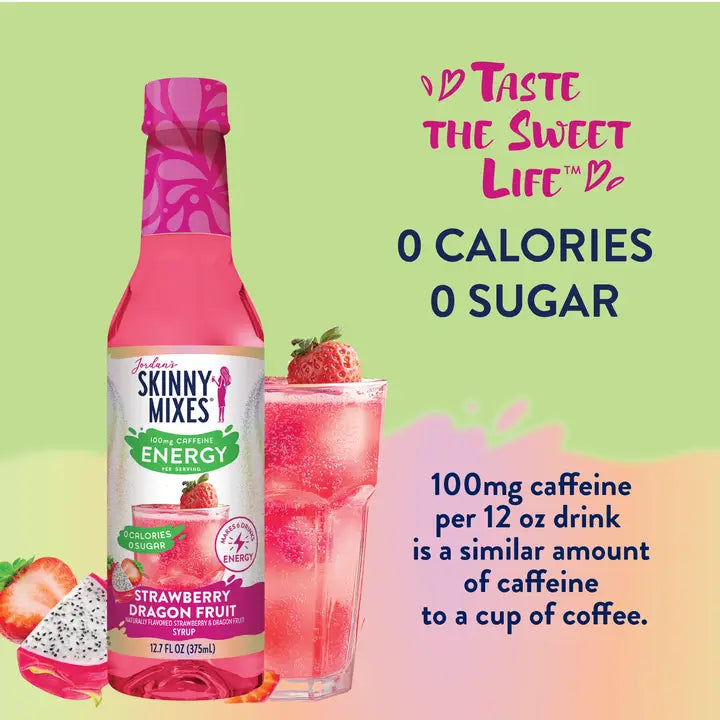 Jordan's Sugar Free Strawberry Dragon Fruit Energy Syrup