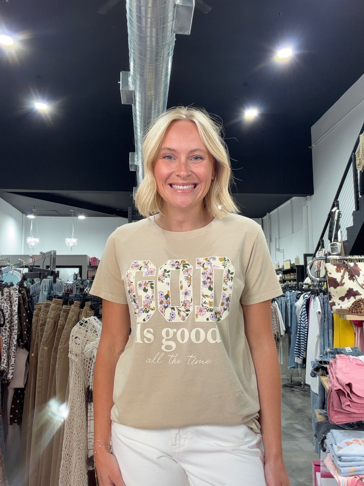 GOD IS GOOD Floral Tee