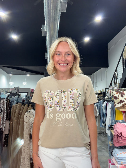 GOD IS GOOD Floral Tee