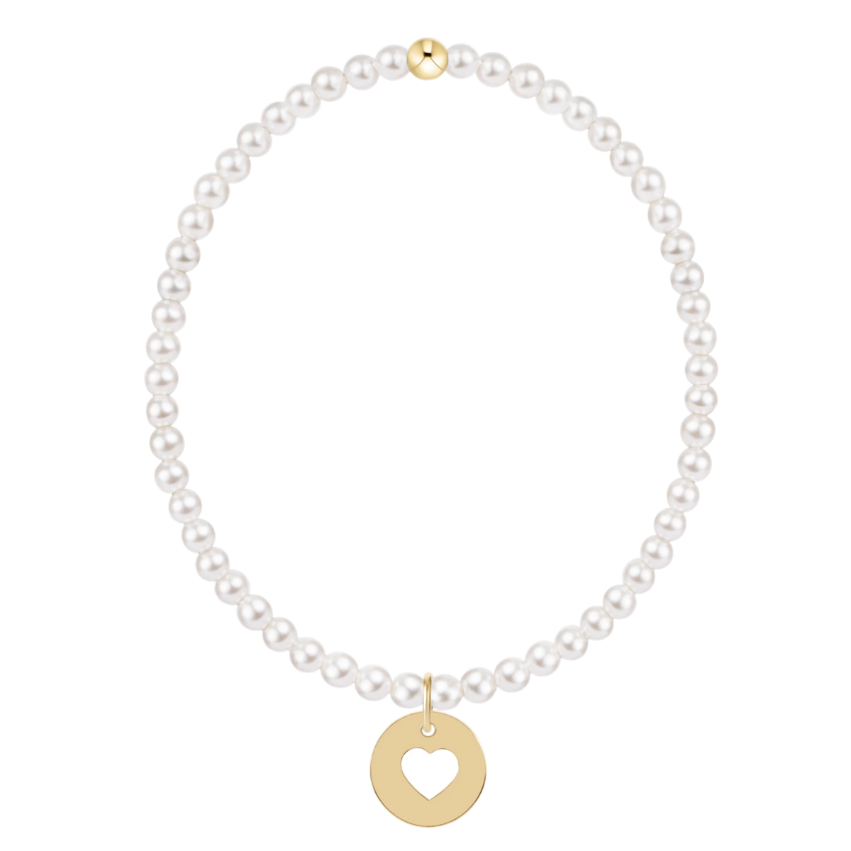 enewton egirl Classic Pearl 3mm Bracelet - Love Gold Disc