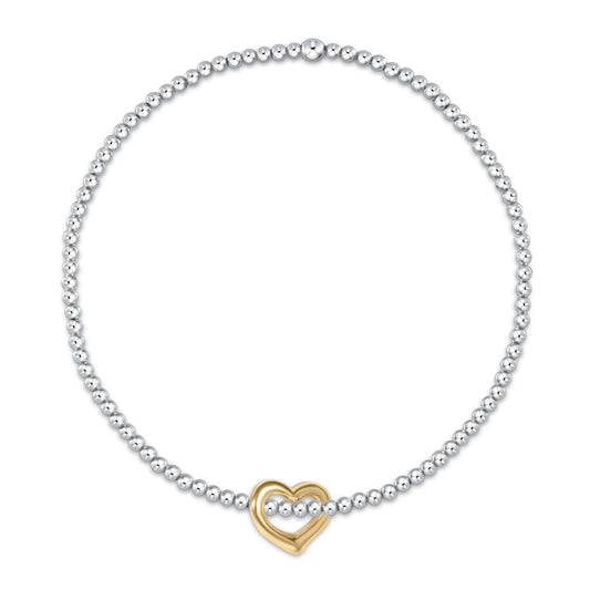 enewton Classic Mixed Metal 2.5mm Bracelet - Love Gold Charm