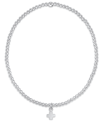 enewton Classic Sterling 2mm Bracelet - Signature Cross Small Sterling Charm