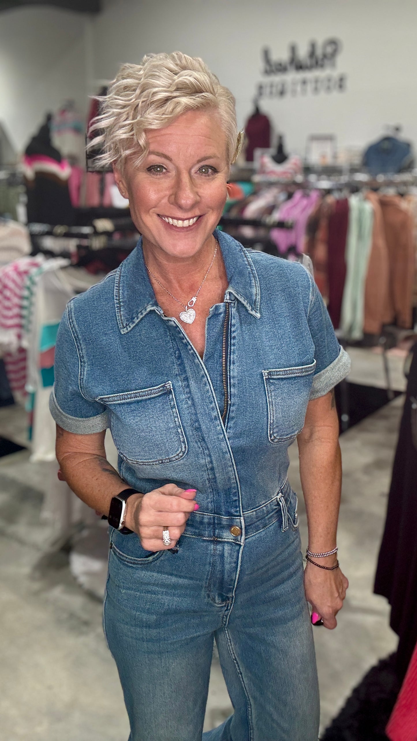 Judy Blue Denim Short Sleeve Jumpsuit