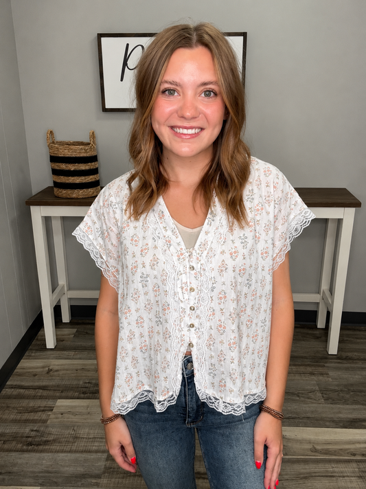 The Blossom Lace Trim Top