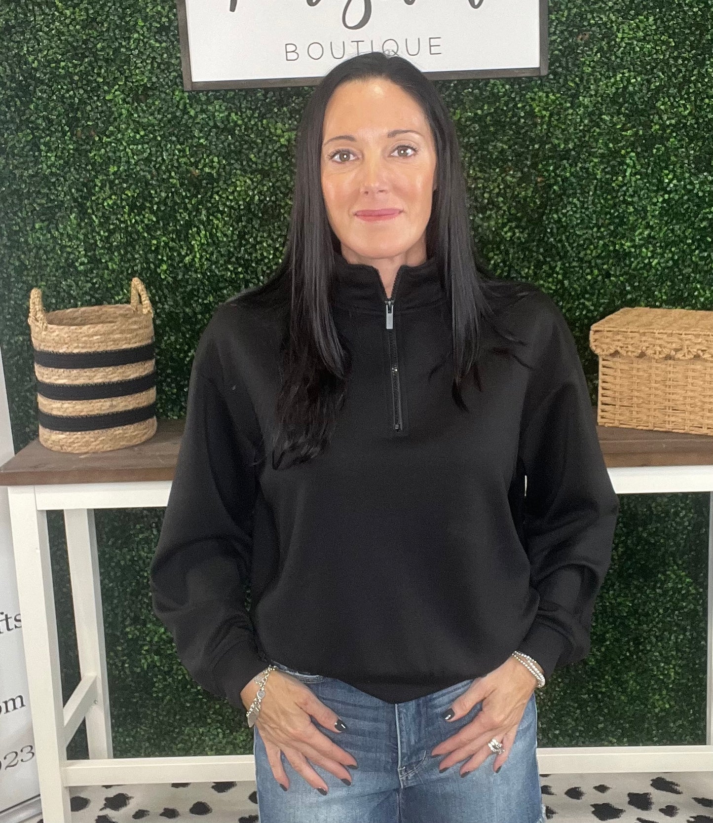 Zenana Scuba 1/2 Zip Sweatshirt