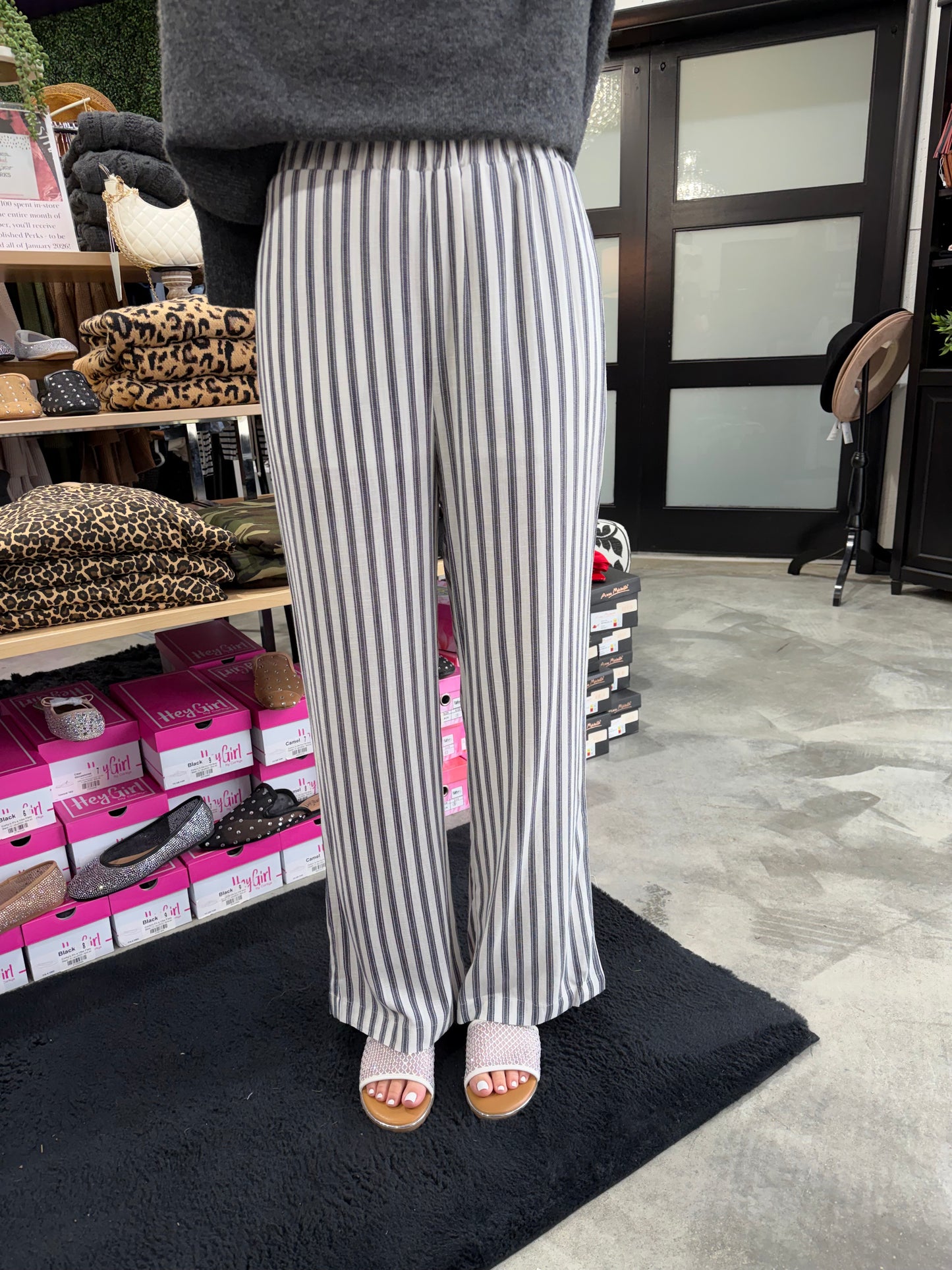 Polished Stiped Linen Pants