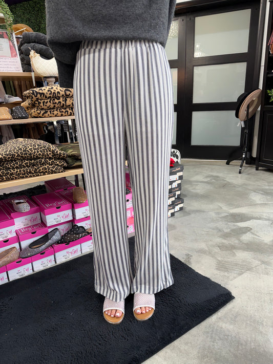 Polished Stiped Linen Pants