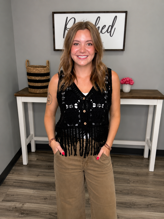 The Fringe & Flower Crochet Top
