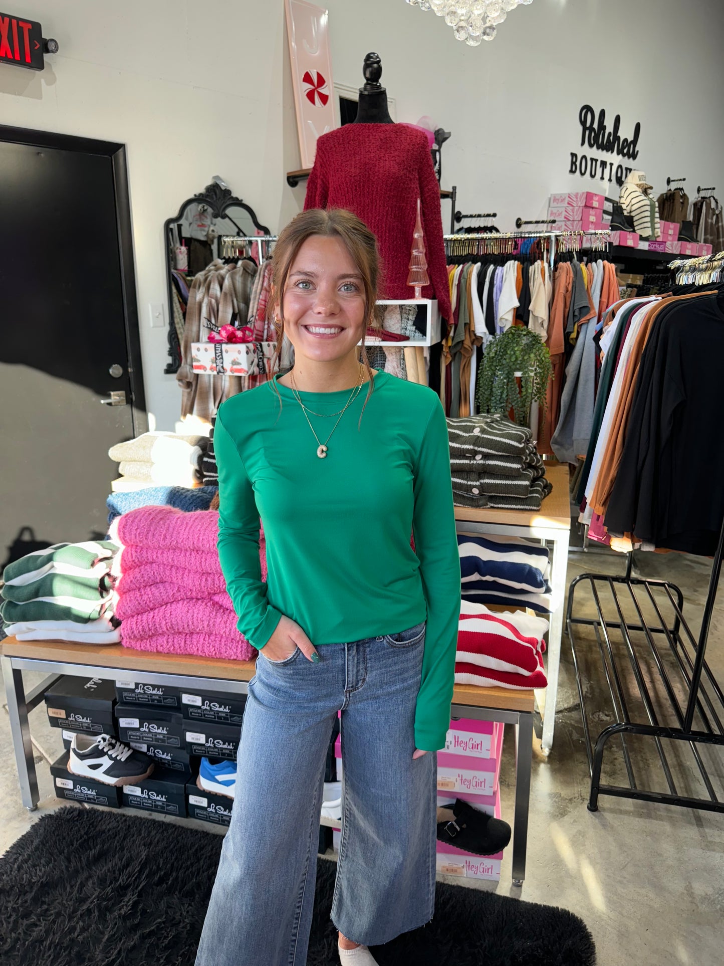 Brushed Microfiber Long Sleeve Tee