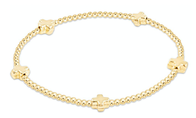 enewton egirl Signature Cross Small 2mm Gold Bracelet - Gold