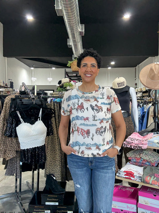 Desert Cowboy Mesh Top