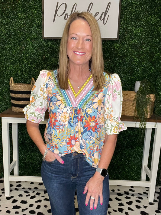 Boho Floral Blouse