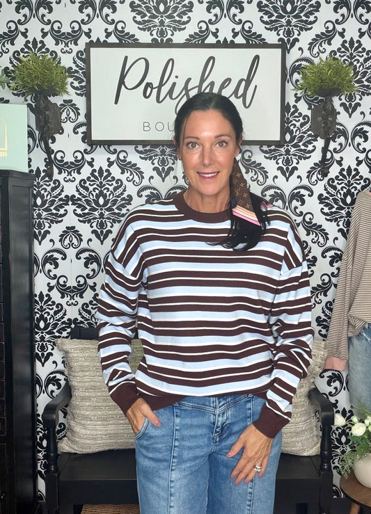 The Sweet Escape Striped Knit Top