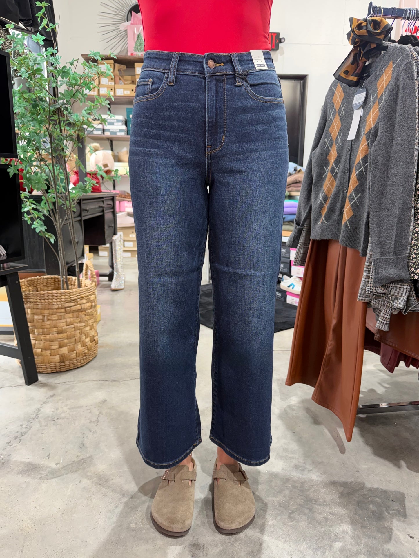 Judy Blue High Waist Ankle Wide Leg Denim Jeans