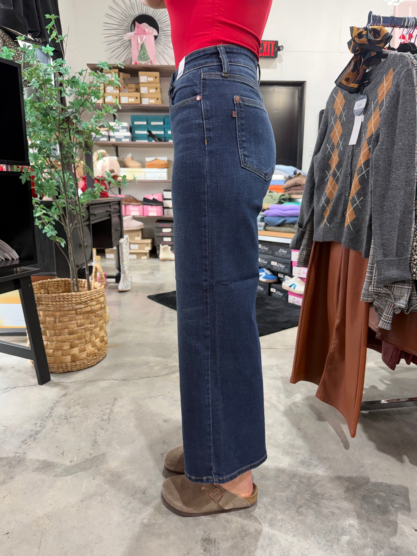 Judy Blue High Waist Ankle Wide Leg Denim Jeans