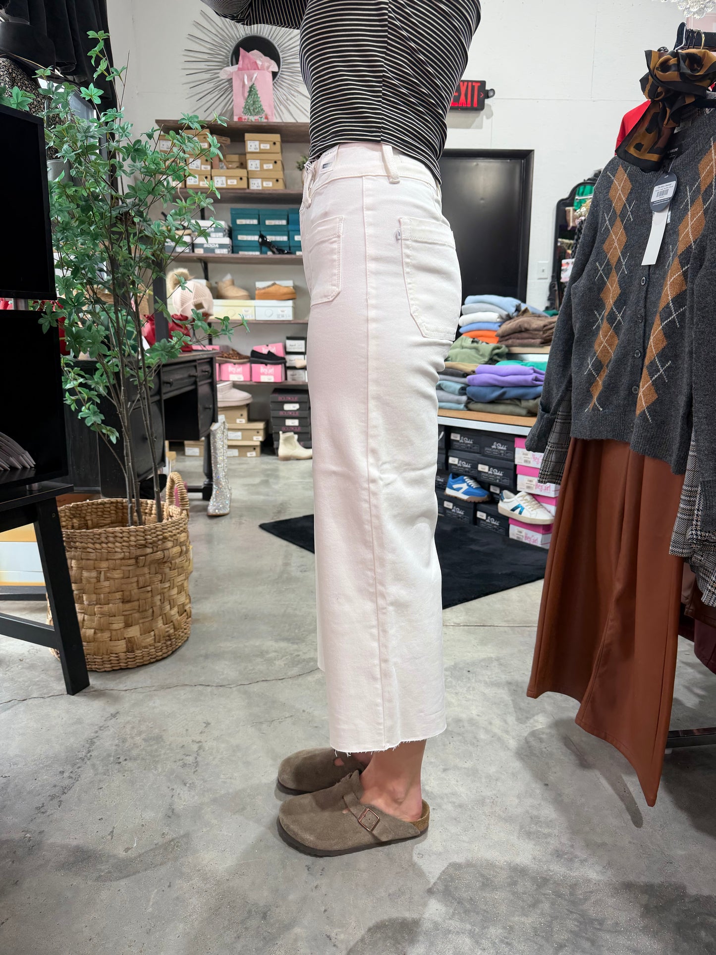 Judy Blue HW Wide Crop Front Patch Pocket Jeans