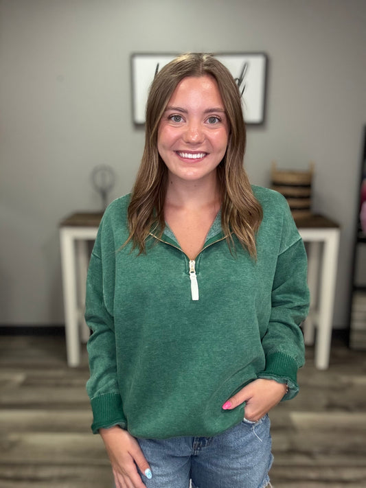 Zenana Zip Into Comfort Pullover