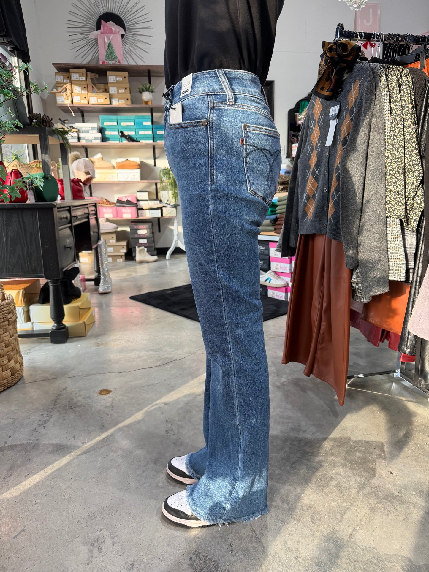 Judy Blue HW Double Button Bootcut Denim Jeans