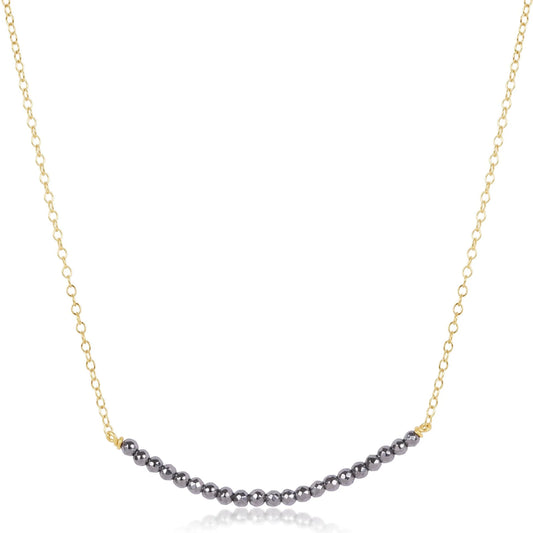 enewton 16" Necklace Gold - Beaded Bliss Silver Faceted Hematite