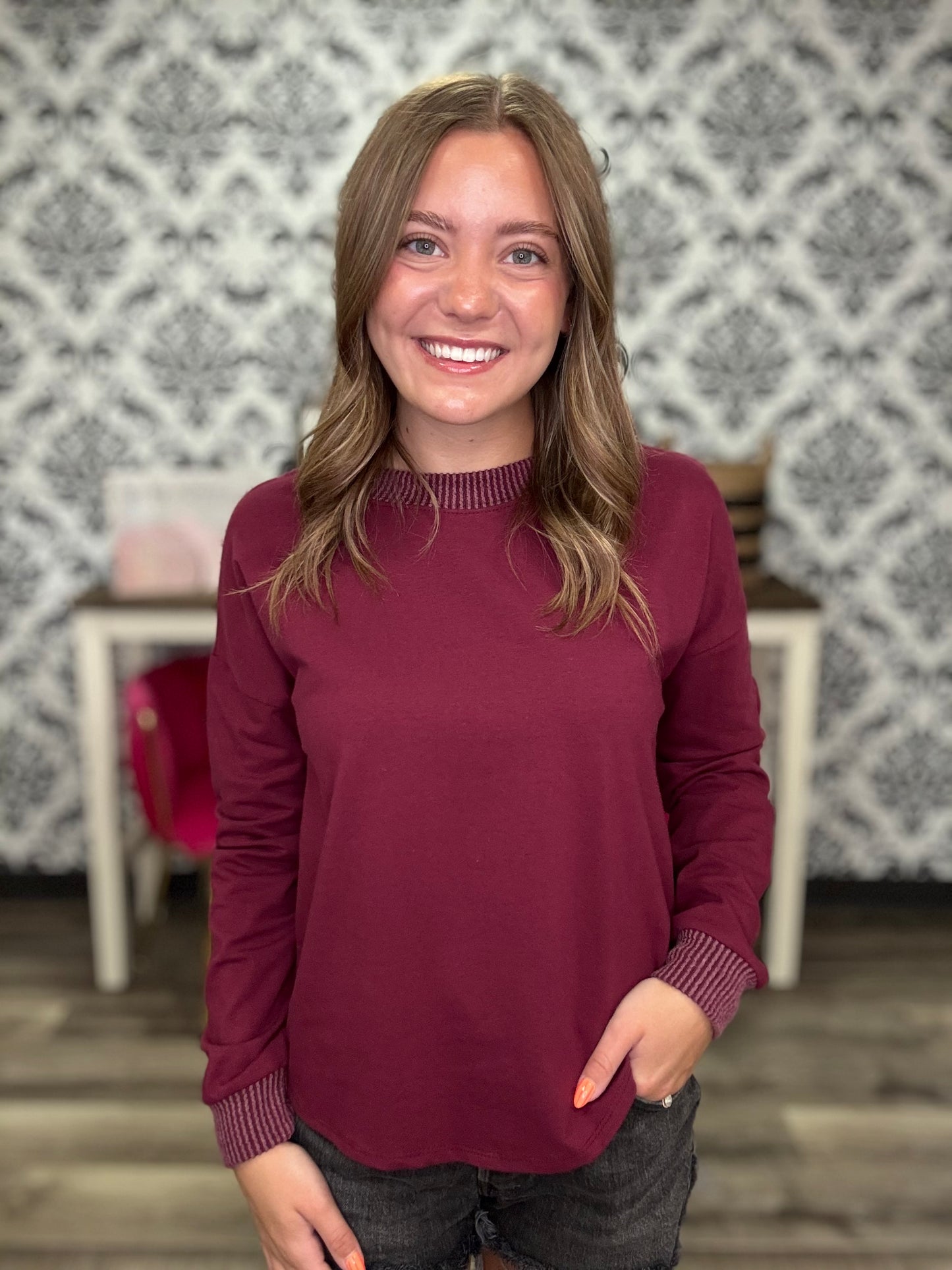 The Harper Ribbed Collar Top
