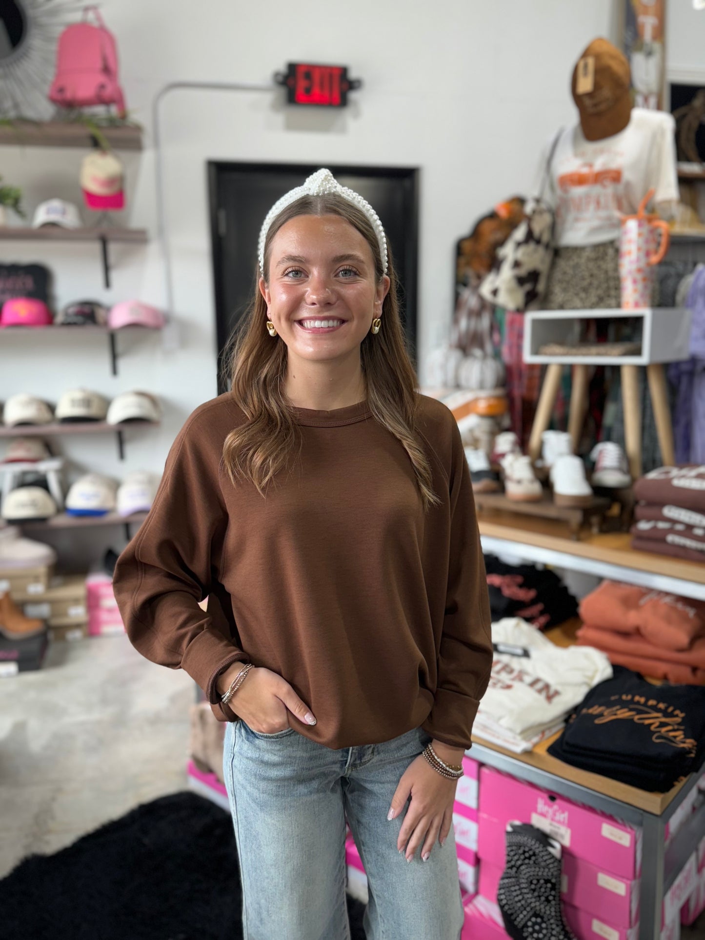 Zenana Scuba Crewneck Sweatshirt