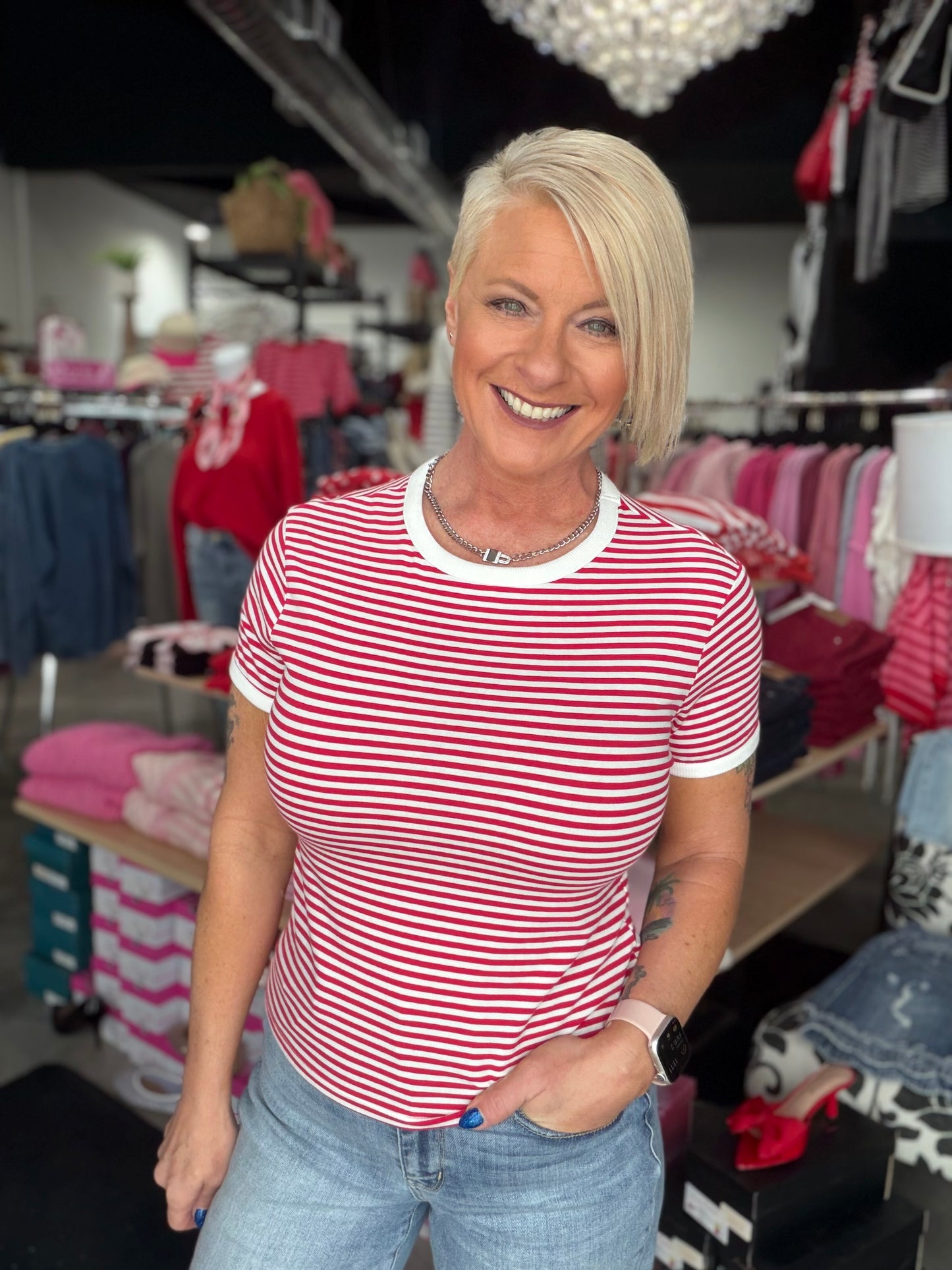 Zenana The Good Vibes Stripe Top