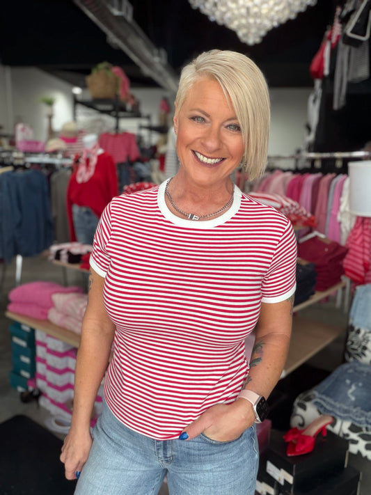 Zenana The Good Vibes Stripe Top