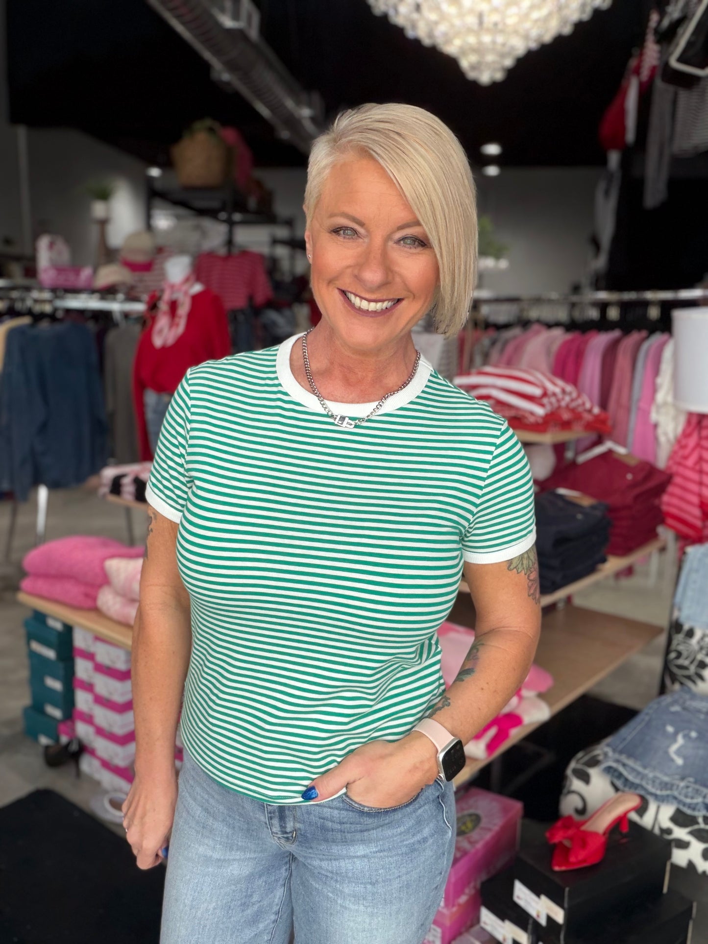Zenana The Good Vibes Stripe Top