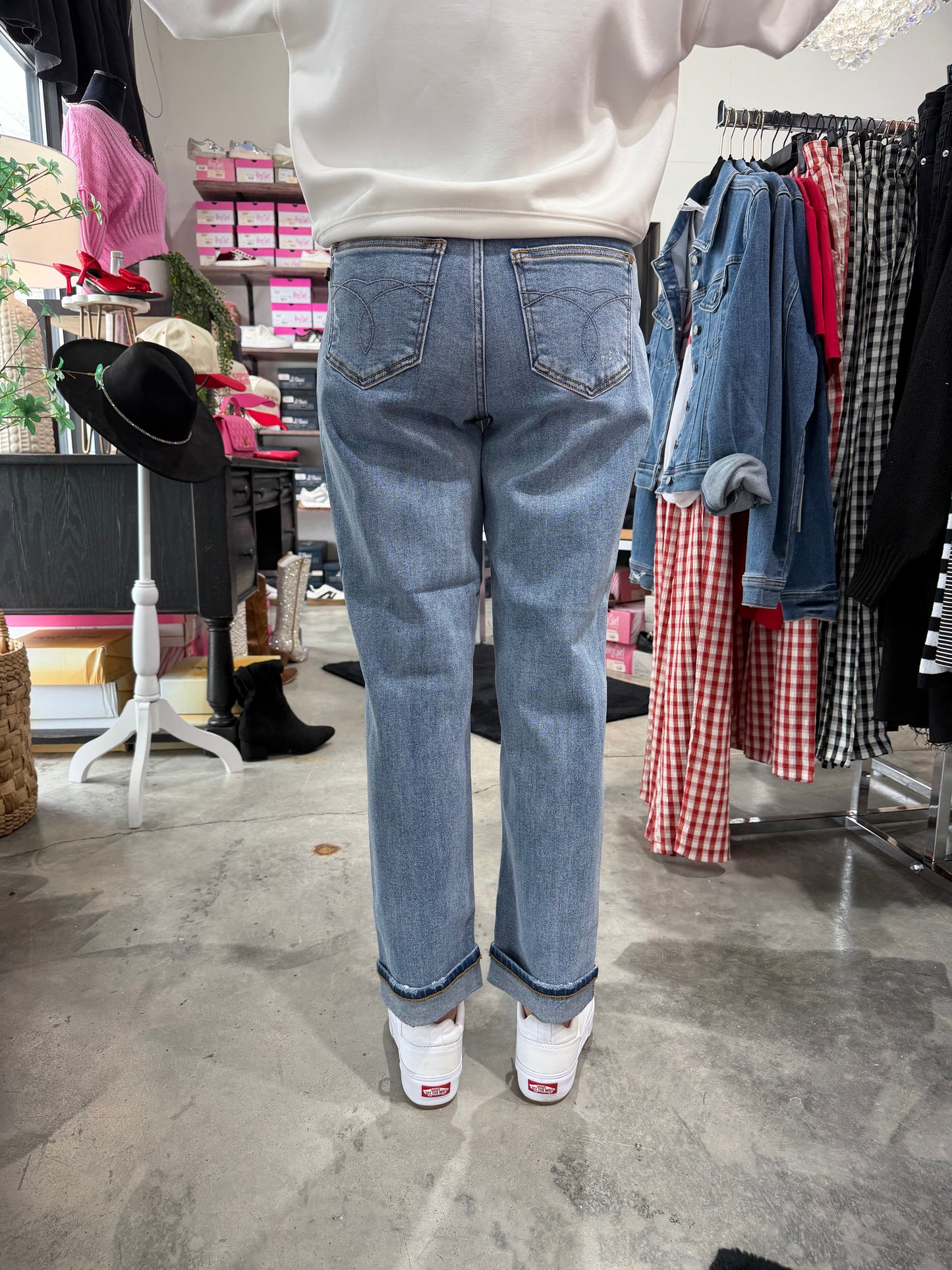 Judy Blue MR Boyfriend Destroy & Cuff Denim Jeans